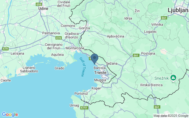 Kaart met locatie Miramare